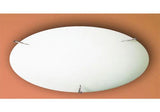 Modern ceiling spike oyster light fixture with white glass cover on a brown background by 3A, model AC1002/40