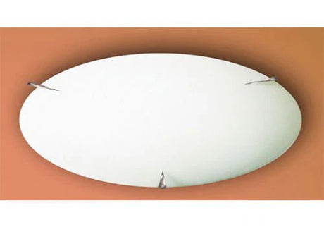 Modern ceiling spike oyster light fixture with white glass cover on a brown background by 3A, model AC1002/40