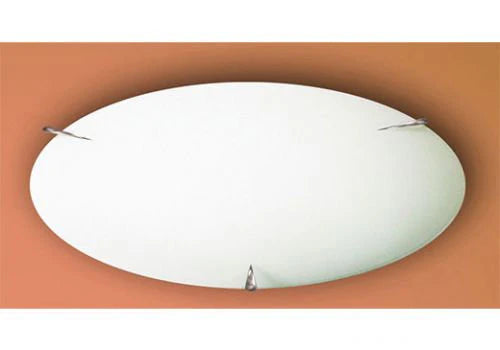 Modern ceiling spike oyster light fixture with white glass cover on a brown background by 3A, model AC1002/40