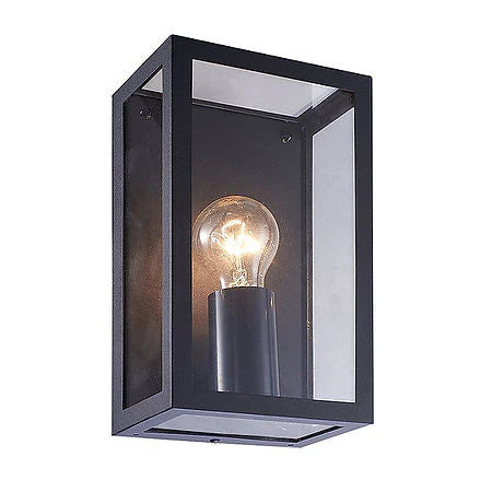 Black outdoor wall light fixture 3A ELTANIN 34 with E27 socket