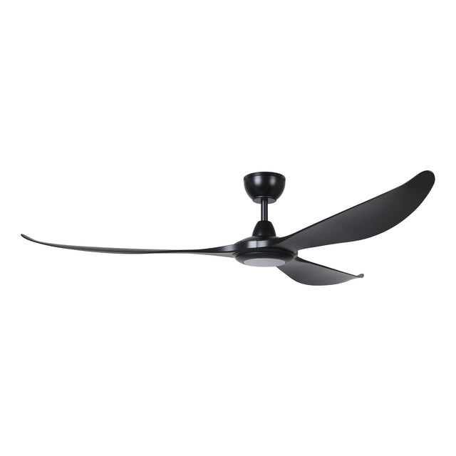 Eglo Kurrawa 72″ DC ceiling fan with integrated LED light and IP55 rating  on a white background
