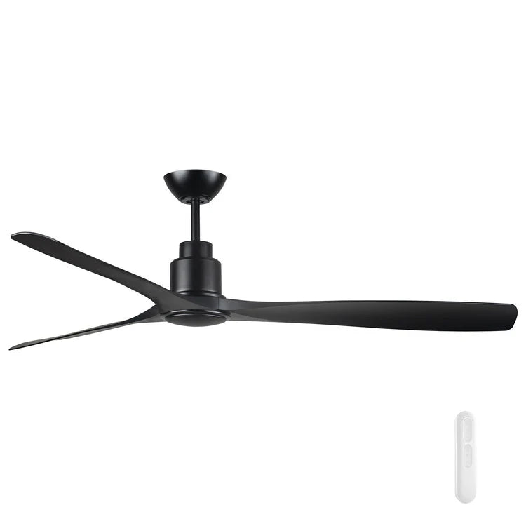 Black Mercator Iceman 152cm DC ceiling fan with remote control  fan on a white background