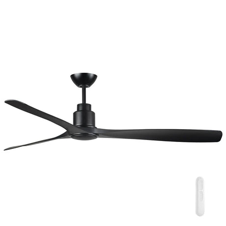 Black Mercator Iceman 152cm DC ceiling fan with remote control  fan on a white background