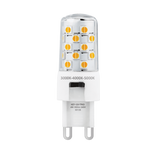 Domus KEY G9 4W 240V tricolour dimmable LED bulb with CRI90 with G9 base on a white background