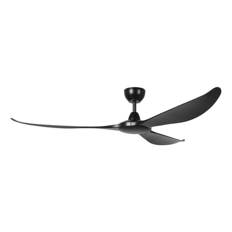 Black Eglo Kurrawa 72" DC ceiling fan in white finish on a white background
