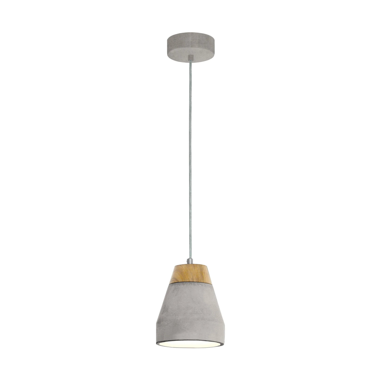 Eglo TAREGA pendant light in grey steel and wood finish
