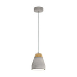 Eglo TAREGA pendant light in grey steel and wood finish