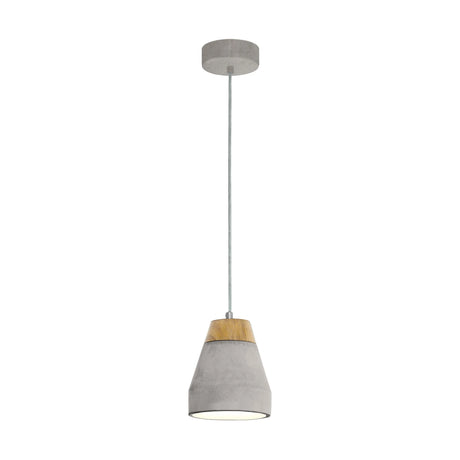 Eglo TAREGA pendant light in grey steel and wood finish
