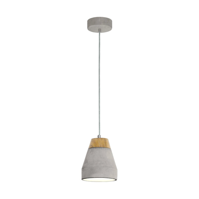 Eglo TAREGA pendant light in grey steel and wood finish