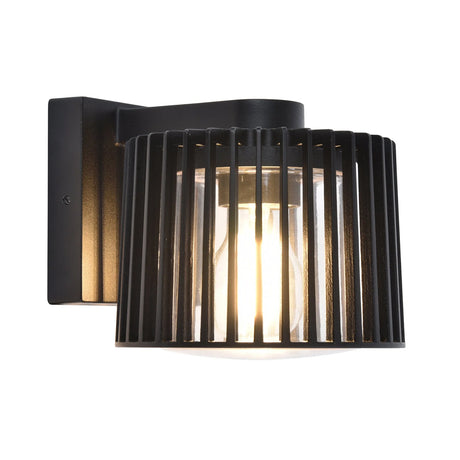 Havit HV3694W‑BLK Lumo aluminium black wall light mounted on outdoor wall.