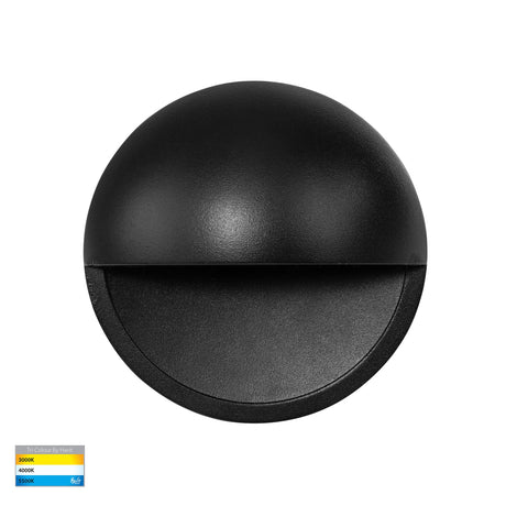 Black spherical outdoor step light Weatherproof IP65 rating black step light outdoors.