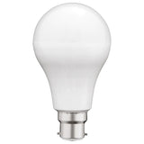 White Energy-efficient daylight LED bulb with B22 base on a white background
