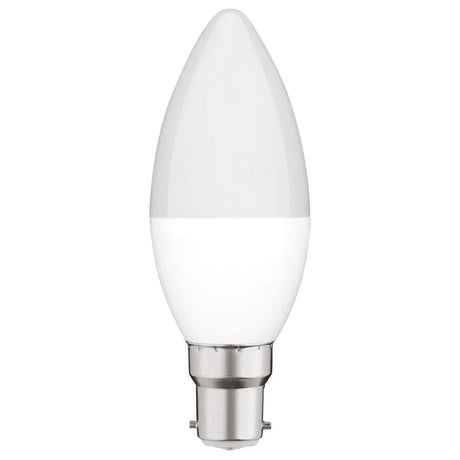 White Mercator Candle 5700K B15 LED Globe on a white background