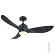 Black Mercator GU10 5000K non-dimmable LED globe bulb ceiling fan with light bulb on a white background