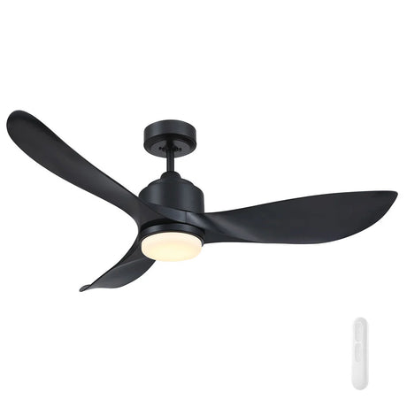 Black Mercator GU10 5000K non-dimmable LED globe bulb ceiling fan with light bulb on a white background