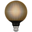 Mercator G125 B22 decorative globe with Magician Dot effect  bulb with a mesh design on a white background