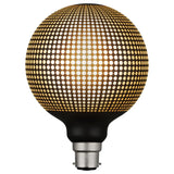 Mercator G125 B22 decorative globe with Magician Dot effect  bulb with a mesh design on a white background