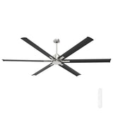 Mercator Rhino II 210cm DC ceiling fan for large indoor or outdoor areas with black blades on a white background