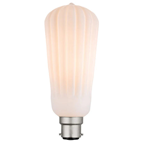 Mercator ST60 Vintage Decorative Globe Light Bulb with ribbed design on a white background