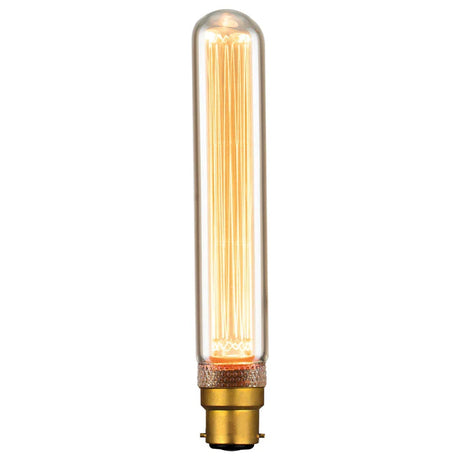 Mercator T30 B22 vintage decorative LED globe with clear glass and gold base on a white background