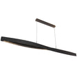 Telbix Arezzo 240 pendant in black finish with integrated LED lighting, suspended.