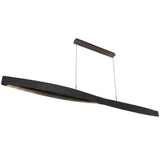 Telbix Arezzo 240 pendant in black finish with integrated LED lighting, suspended.