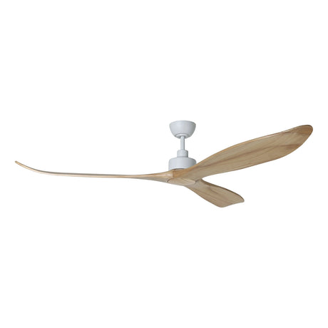 Large 203cm DC ceiling fan ideal for indoor and outdoor areas with wooden blades on a white background
