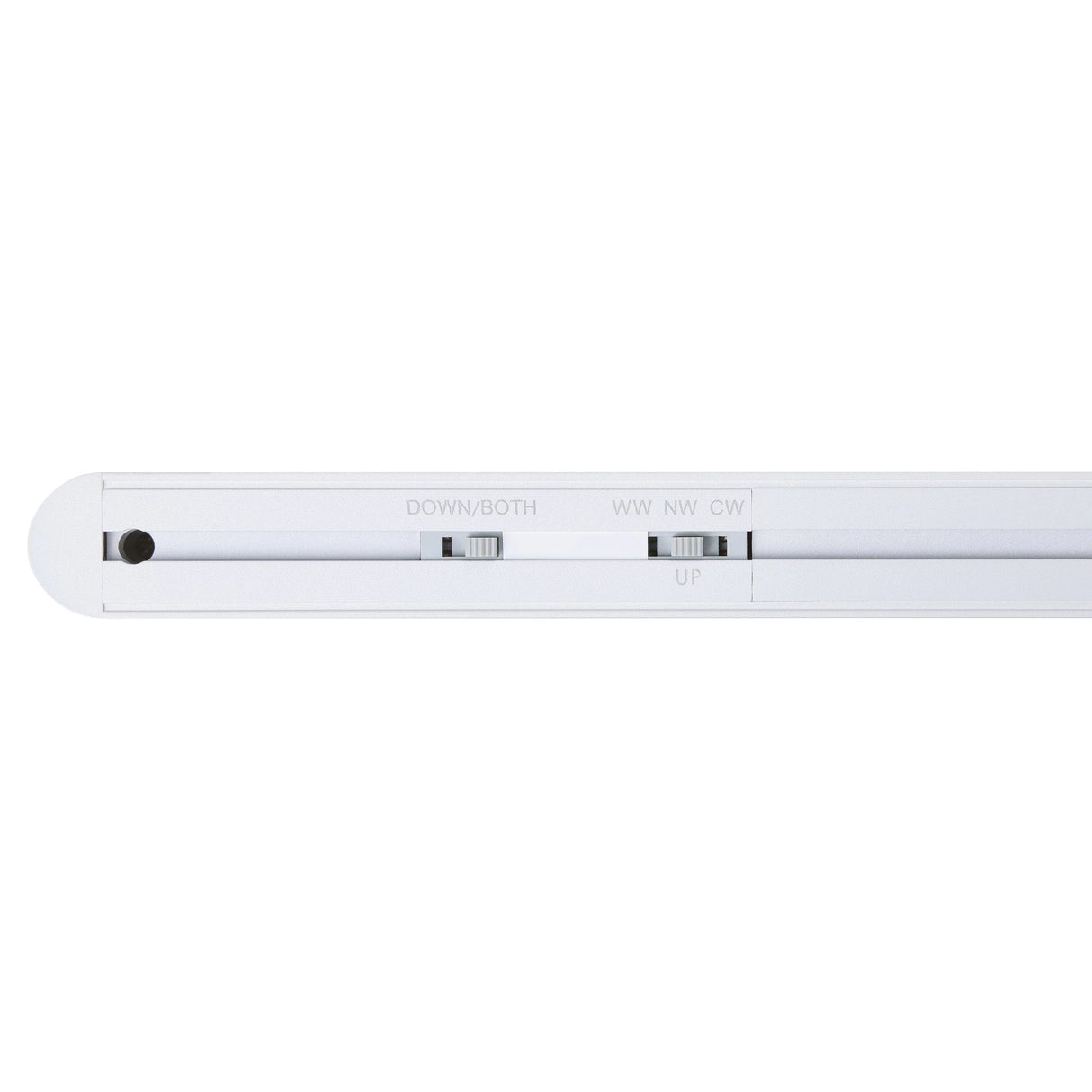 White LED light bar on a white background