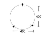 Measurement diagram of AC1002/40 3A Lighting spike oyster design in 40cm diameter.