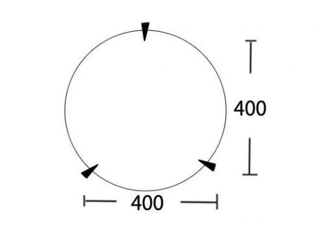Measurement diagram of AC1002/40 3A Lighting spike oyster design in 40cm diameter.