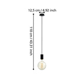 Eglo Lighting Pozueta 40W E27 Black Pendant Light