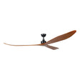 Ceiling fan with wooden blades on a white background
