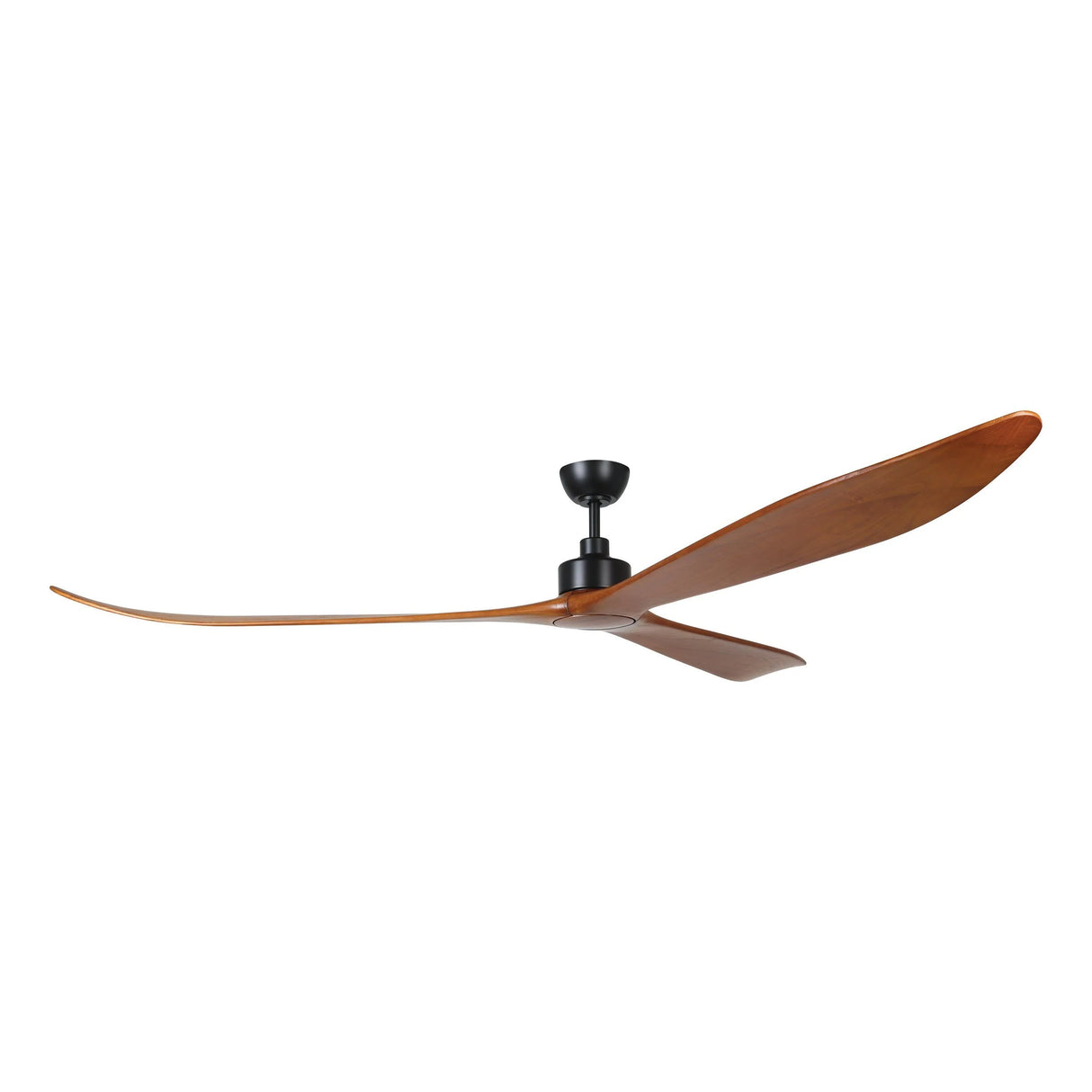 Ceiling fan with wooden blades on a white background