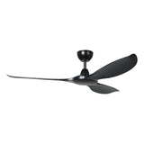 Black Eglo Kurrawa 60 inch DC ceiling fan with IP55 weatherproof rating on a white background