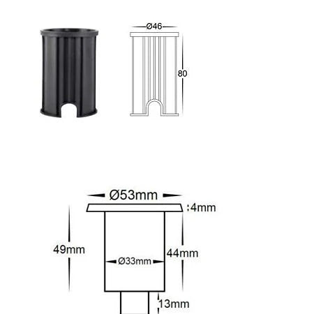 Technical drawing of a Mini LED step light for decks and stairs with dimensions labeled.