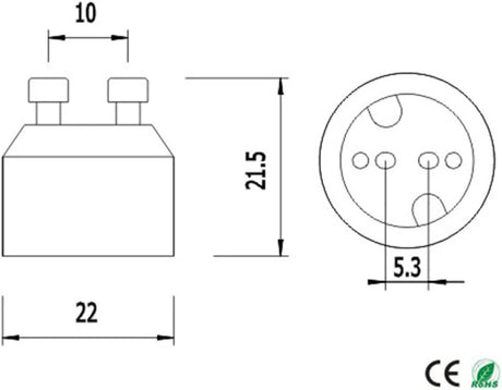 3A GU10 to MR16 Adapter