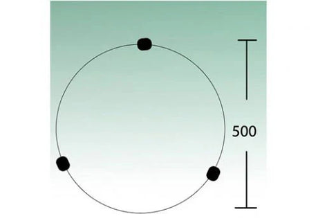 Circular diagram of Elegant 50cm alabaster oyster light by 3A Lighting.