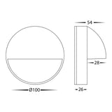 Technical drawing of a Tri‑colour LED output on black Havit Veko step light