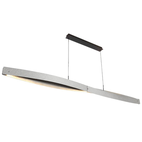 Modern-industrial Telbix Arezzo 240 pendant in silver, showcasing its full length.