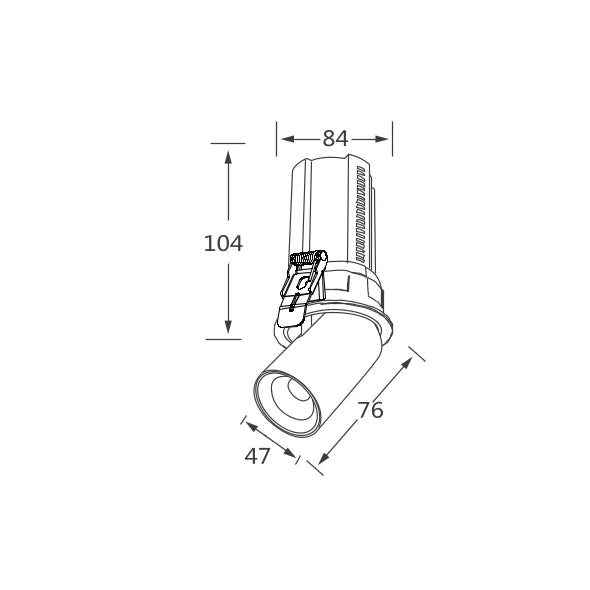 Technical drawing of a Modern energy-efficient ceiling downlight DLV324