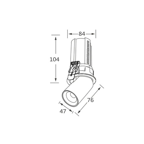 Technical drawing of a Modern energy-efficient ceiling downlight DLV324