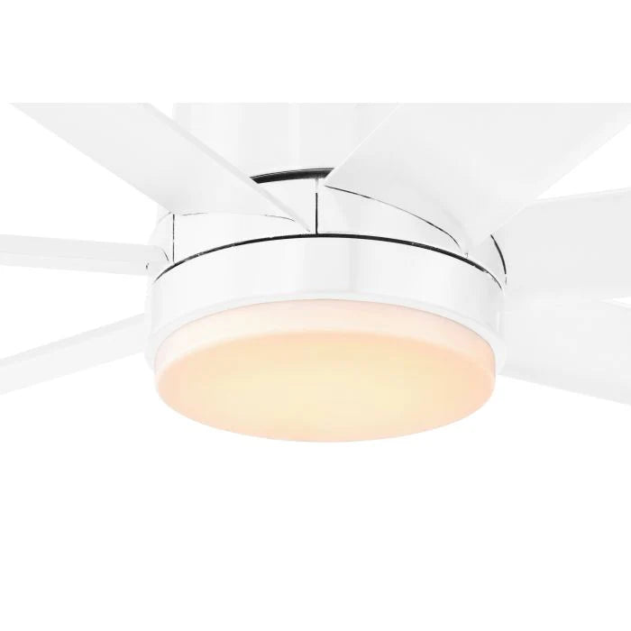 Ceiling fan with light fixture on a white background