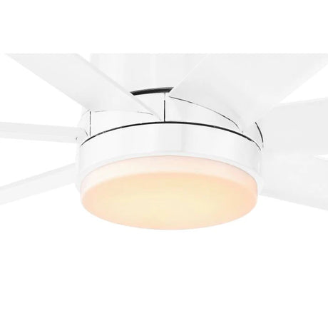 Ceiling fan with light fixture on a white background