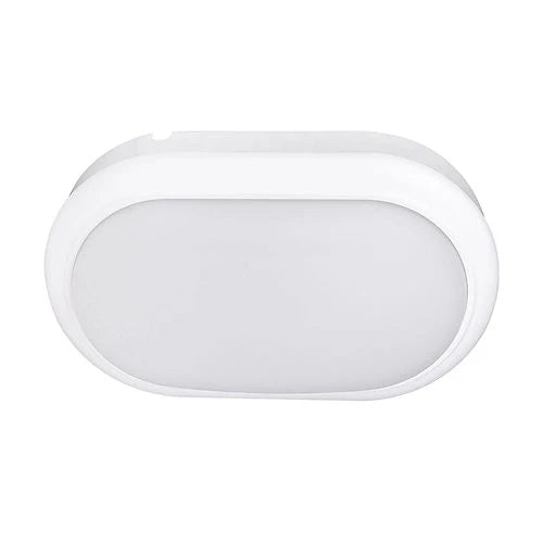 White durable and energy-efficient LED bunker loval ceiling light on a white background
