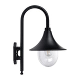 Havit HV3554W-BLK Hove Aluminium Black Coach Wall Light Black wall-mounted lamp with a clear glass shade on a white background