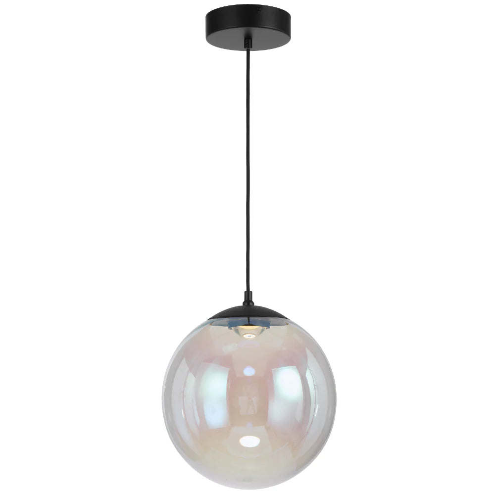 Modern lighting Telbix Aurora 300 mm rainbow opal glass pendant with 12 W LED and dimmer control