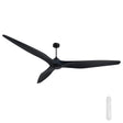 Black Mercator Century 254cm DC ceiling fan with remote control on a white background