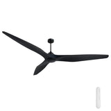Black Mercator Century 254cm DC ceiling fan with remote control on a white background