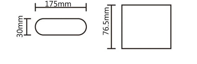 Technical Drawing and dimension of Eltanin 17 LED downward wall fixture in sleek design