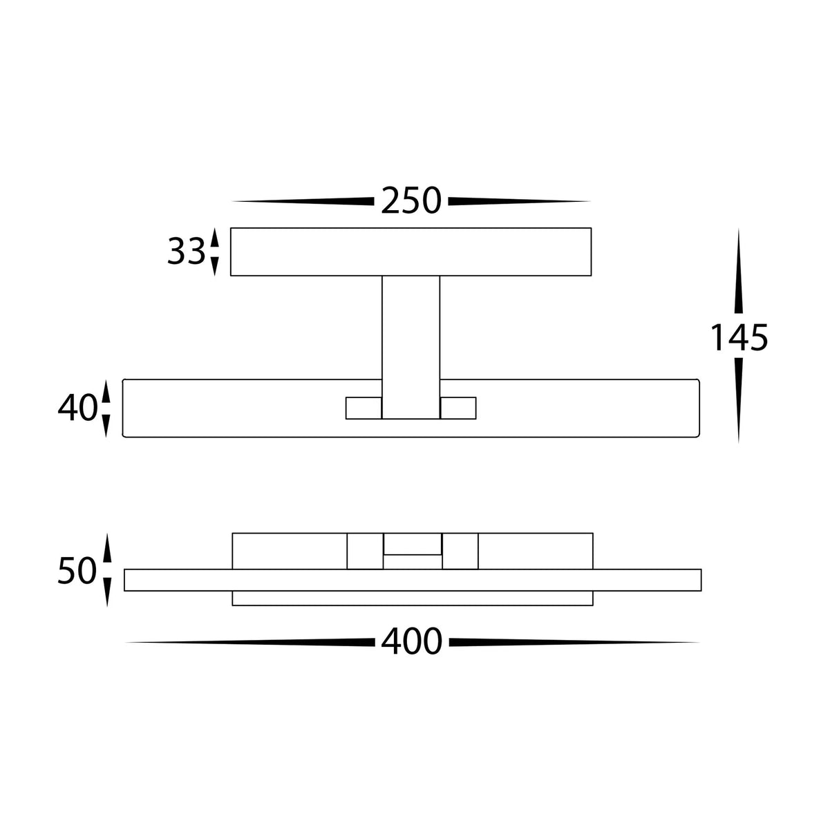 Technical drawing or diagram of Contemporary Vanita Wall Light 400mm For Indoor Use with measurements in millimeters
